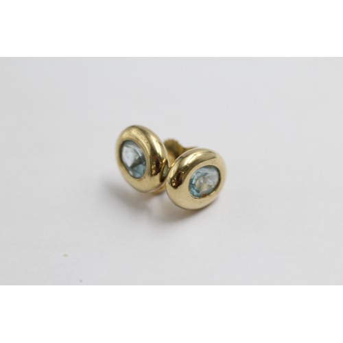 15 - 3 X 9ct Gold Blue Topaz Earrings (4.1g)
