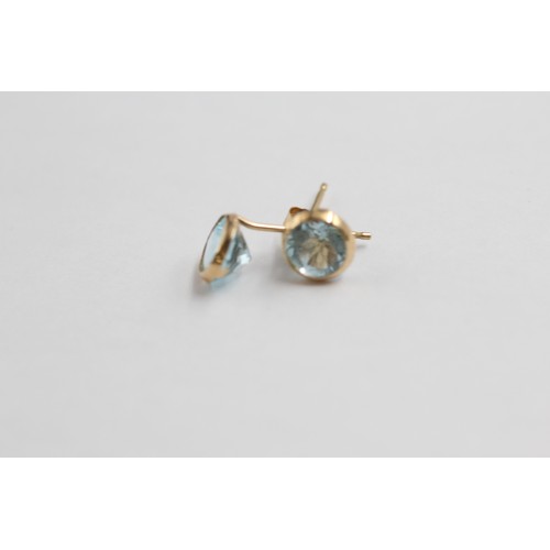 15 - 3 X 9ct Gold Blue Topaz Earrings (4.1g)