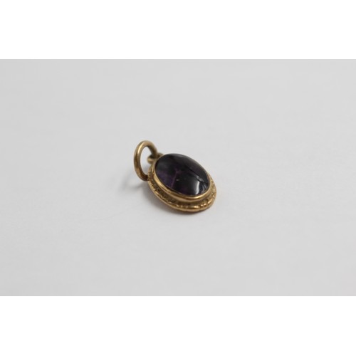 21 - 3 X 9ct Gold Gemstone Pendants Inc. Diamond, Amethyst, Blue John & Sapphire (3.5g)