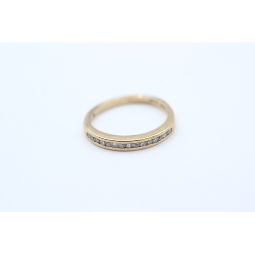 34 - 9ct Gold Diamond Half Eternity Ring (1.7g)- Size L