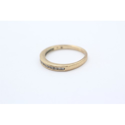 34 - 9ct Gold Diamond Half Eternity Ring (1.7g)- Size L