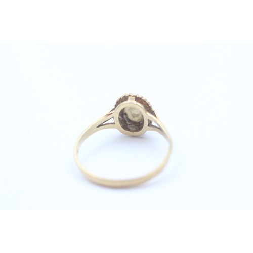 49 - 9ct Gold White Opal Single Stone Ring (1.7g)- Size P