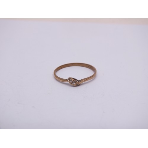 5 - 9ct Gold Diamond Trilogy Ring (0.8g)- Size O