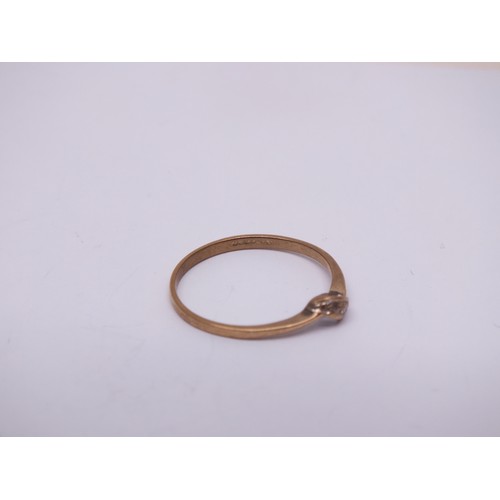 5 - 9ct Gold Diamond Trilogy Ring (0.8g)- Size O