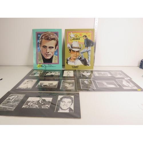 147 - MARILYN MONROE MONTAGES, JAMES DEAN, 2 x ELVIS AND 2 x JAMES DEAN TIN SIGNS