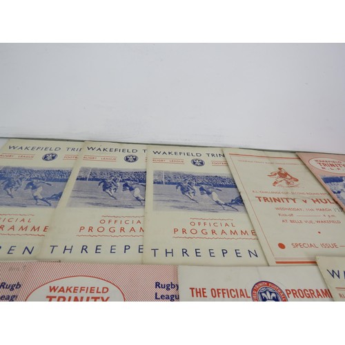 129 - 50 x WAKEFIELD TRINITY PROGRAMMES IN THE 1950'S