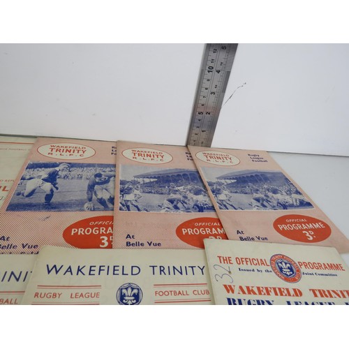 129 - 50 x WAKEFIELD TRINITY PROGRAMMES IN THE 1950'S