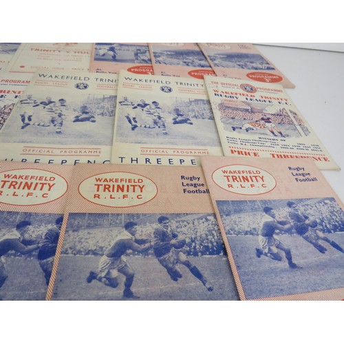 129 - 50 x WAKEFIELD TRINITY PROGRAMMES IN THE 1950'S