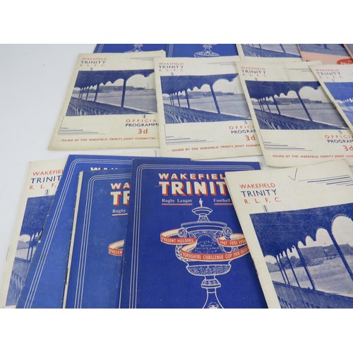 129 - 50 x WAKEFIELD TRINITY PROGRAMMES IN THE 1950'S