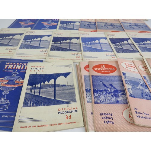 129 - 50 x WAKEFIELD TRINITY PROGRAMMES IN THE 1950'S