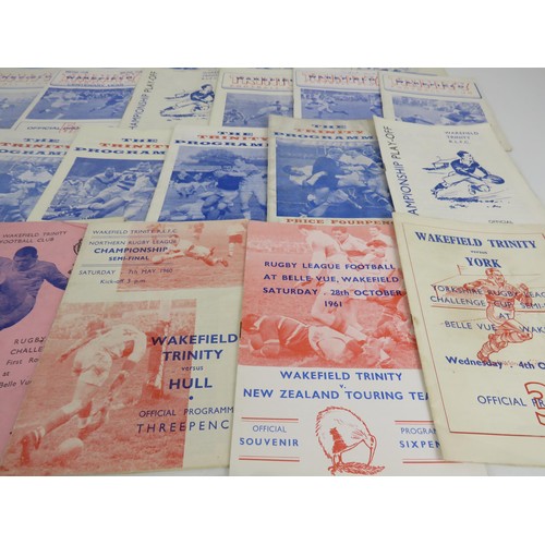 130 - 50 x WAKEFIELD TRINITY PROGRAMMES IN THE 1960'S