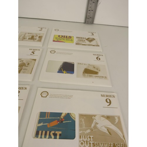 134 - 10 x PACKS OF SHELL POSTCARDS SERIES 1-10 (100 POSTCARDS)