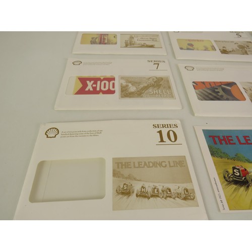 134 - 10 x PACKS OF SHELL POSTCARDS SERIES 1-10 (100 POSTCARDS)