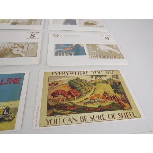 134 - 10 x PACKS OF SHELL POSTCARDS SERIES 1-10 (100 POSTCARDS)