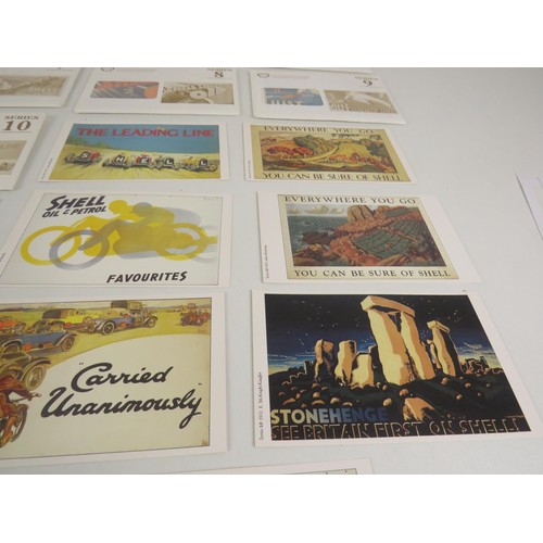 134 - 10 x PACKS OF SHELL POSTCARDS SERIES 1-10 (100 POSTCARDS)