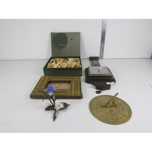 146 - JOBLOT OF MISCELLANEOUS TO INCLUDE BRASS SUNDIAL