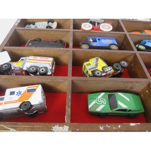 226 - 3 x WOOD DISPLAY BOXES WITH DIECAST CARS