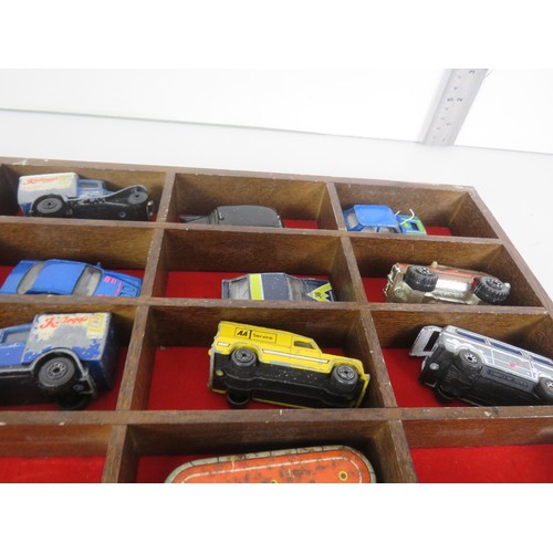 226 - 3 x WOOD DISPLAY BOXES WITH DIECAST CARS