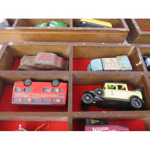 226 - 3 x WOOD DISPLAY BOXES WITH DIECAST CARS