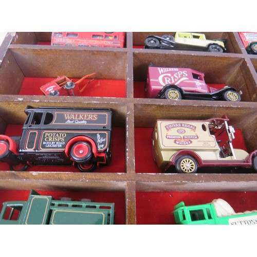 226 - 3 x WOOD DISPLAY BOXES WITH DIECAST CARS