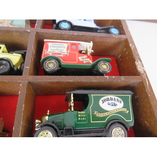 226 - 3 x WOOD DISPLAY BOXES WITH DIECAST CARS