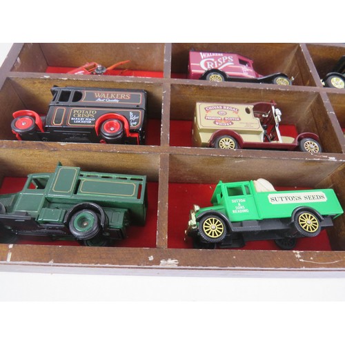 226 - 3 x WOOD DISPLAY BOXES WITH DIECAST CARS