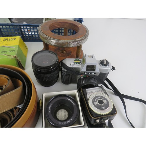 227 - 2 x TRAYS OF MISCELLANEOUS INCLUDES CAMERAS AND ACCESSORIES, VINTAGE ITEMS ETC