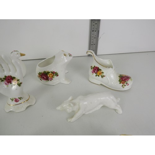 151 - COLLECTION OF COTTAGE ROSE CERAMICS AND PERFUME ATOMISERS