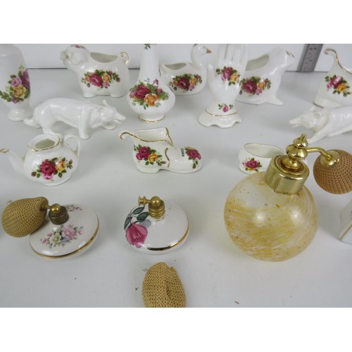 151 - COLLECTION OF COTTAGE ROSE CERAMICS AND PERFUME ATOMISERS