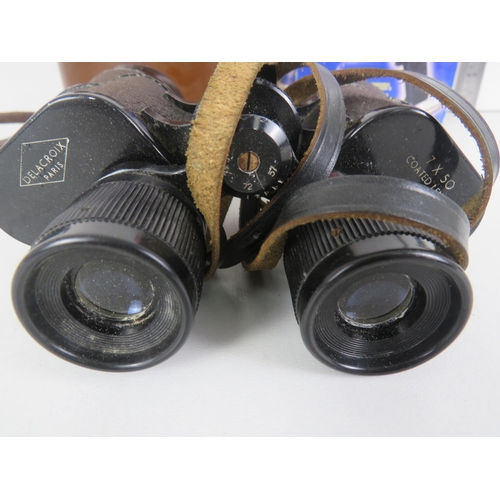 158 - BINOCULARS IN CASE AND WORK LAMP