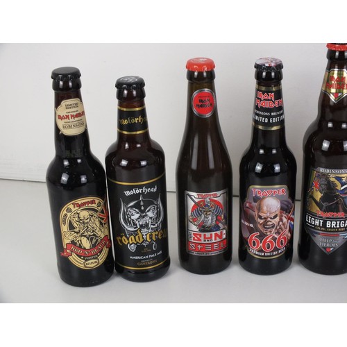 36 - 8 COLLECTABLE BOTTLES OF UNOPENED BEER &  ALES INCLUDES -  MOTORHEAD, TROOPER 666 and 2 FUNKS SODA G... 