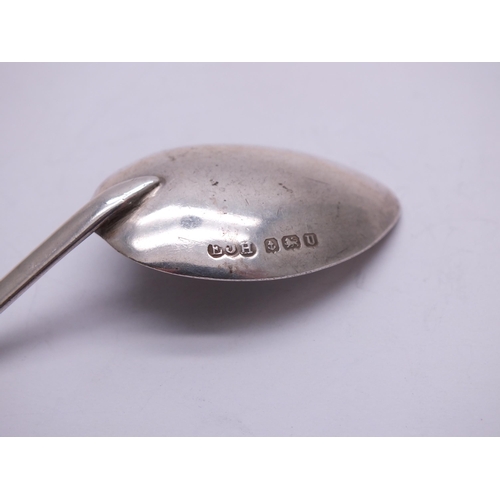 61 - STERLING SILVER BABY FOOD PUSHER & SPOON - BIRMINGHAM HALLMARKS, 28g