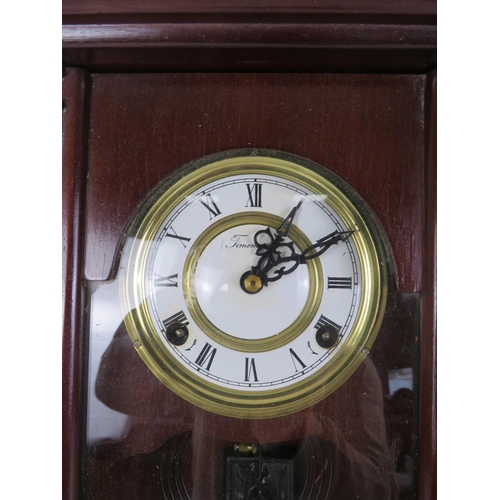 178 - 2x WOOD CASED PENDULUM WALL CLOCKS