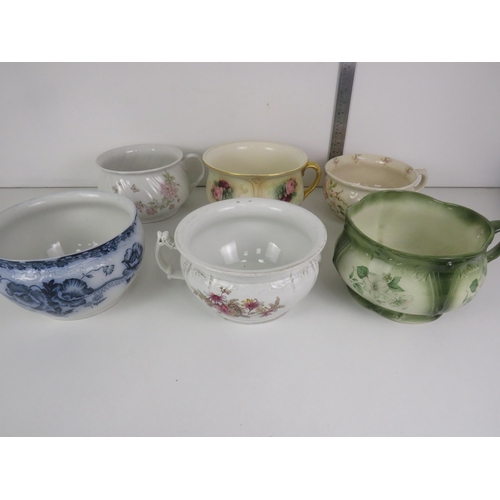 329 - 6x ASSORTED CHAMBER POTS