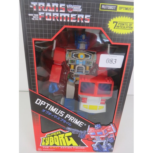 96 - SUPER 7 SUPER CYBORG OPTIMUS PRIME - THE X-RAY ACTION FIGURE - BOXED AS NEW