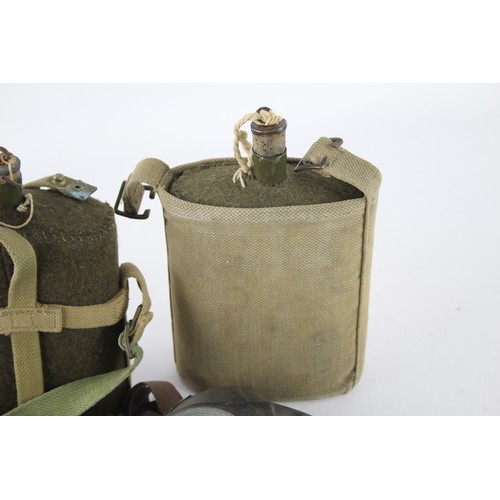 419 - Six Military items includes Gas masks, Water Bottles, Canvas Bag etc