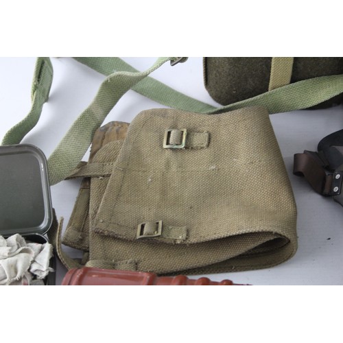 419 - Six Military items includes Gas masks, Water Bottles, Canvas Bag etc