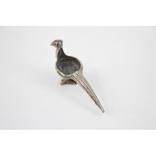 465 - Vintage Stamped .925 STERLING SILVER Novelty Pheasant Pin Cushion Stand (8g)