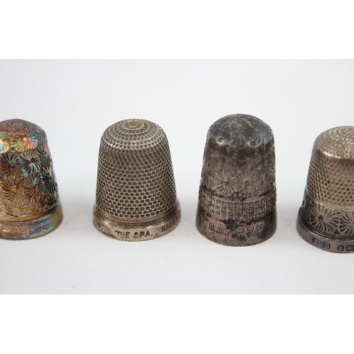 467 - 6 x Antique / Vintage .925 STERLING SILVER Thimbles Inc Charles Horner Etc (26g)