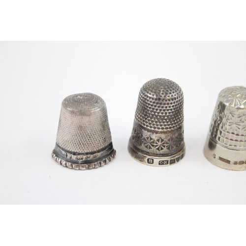 471 - 7 x Antique / Vintage .925 STERLING SILVER Thimbles Inc Charles Horner Etc (28g)