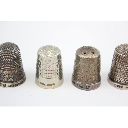 471 - 7 x Antique / Vintage .925 STERLING SILVER Thimbles Inc Charles Horner Etc (28g)