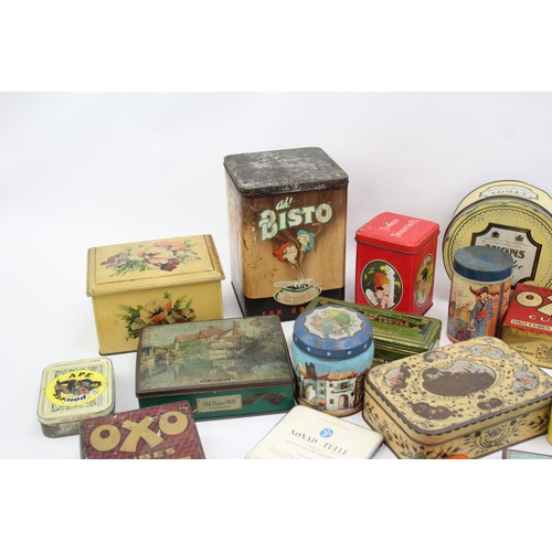 483 - 30 x Assorted Vintage ADVERTISING TINS Inc Bisto, OXO, Sellotape Etc