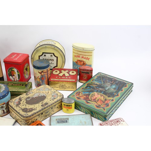 483 - 30 x Assorted Vintage ADVERTISING TINS Inc Bisto, OXO, Sellotape Etc