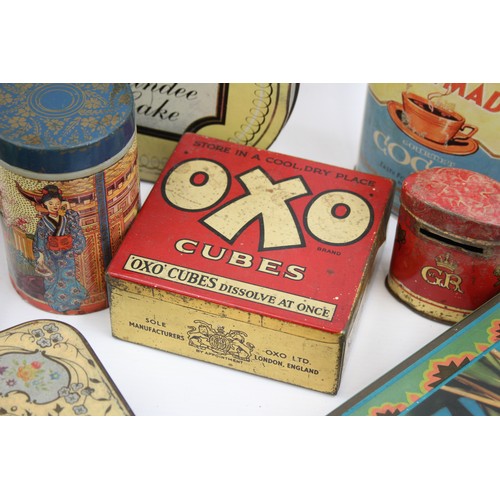 483 - 30 x Assorted Vintage ADVERTISING TINS Inc Bisto, OXO, Sellotape Etc