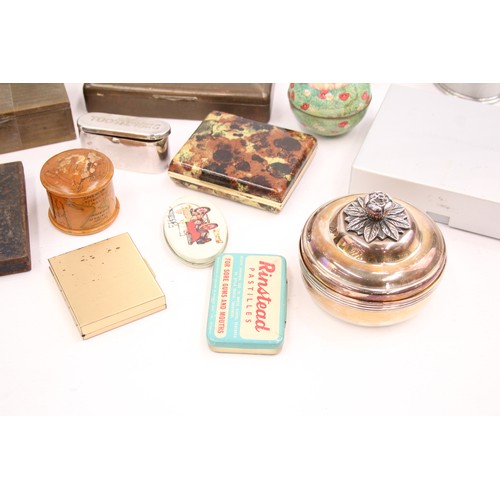 489 - 25 x Assorted Vintage METAL BOXES Inc Money Box, Silver Plate Etc