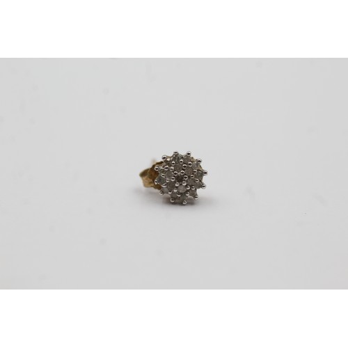 514 - 9ct gold diamond cluster stud earrings (1.1g)