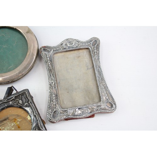 529 - 4 x Antique Hallmarked .925 STERLING SILVER Photo Frames (313g)