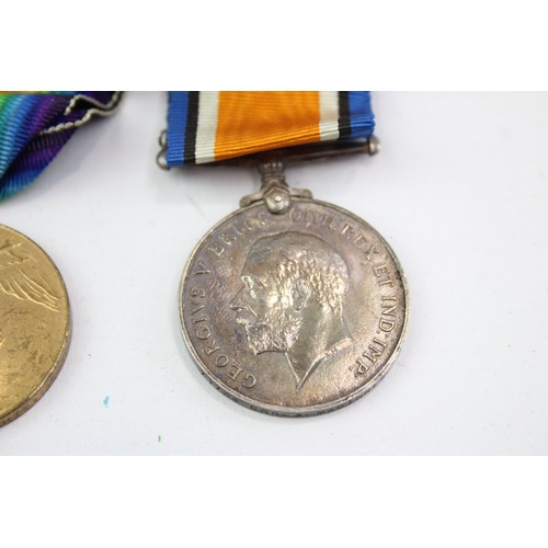 545 - WW1 Medal Pair & Original Long Ribbons Named 71734 Gnr A. Maginnis RA