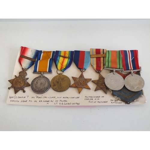 97 - WWI AND WWII GROUP OF SEEN MEDALS INCLUDING MONS STAR WITH 5TH AUGUST -22ND NOVEMBER 1914 CLASP NAME... 