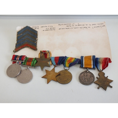 97 - WWI AND WWII GROUP OF SEEN MEDALS INCLUDING MONS STAR WITH 5TH AUGUST -22ND NOVEMBER 1914 CLASP NAME... 